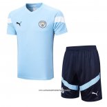 Fato de Treino Manchester City 22-23 Manga Curta Azul - Calcas Curta