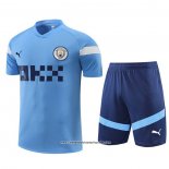 Fato de Treino Manchester City 2022-23 Manga Curta Azul - Calcas Curta
