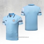 Camisola Polo del Manchester City 22-23 Azul